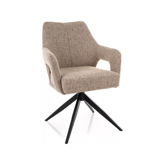 Стул кухонный обеденный мягкий Olsen Noelle Темно-бежевая ткань / Черный каркас 7