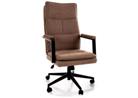 Кресло офисное компьютерное поворотное Q-091 Noelle Темно-бежевая ткань / Черный каркас