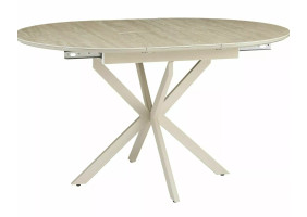 Стол обеденный раскладной кухонный Gaston Ceramic 100 (100–135)×100 см МДФ + керамика Беж / Кашемир каркас