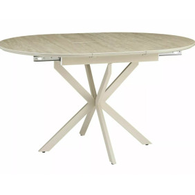 Стол обеденный раскладной кухонный Gaston Ceramic 100 (100–135)×100 см МДФ + керамика Беж / Кашемир каркас