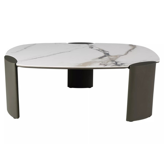 Стол журнальный кофейный Adoro B 105×65 см Белый / Медь 11