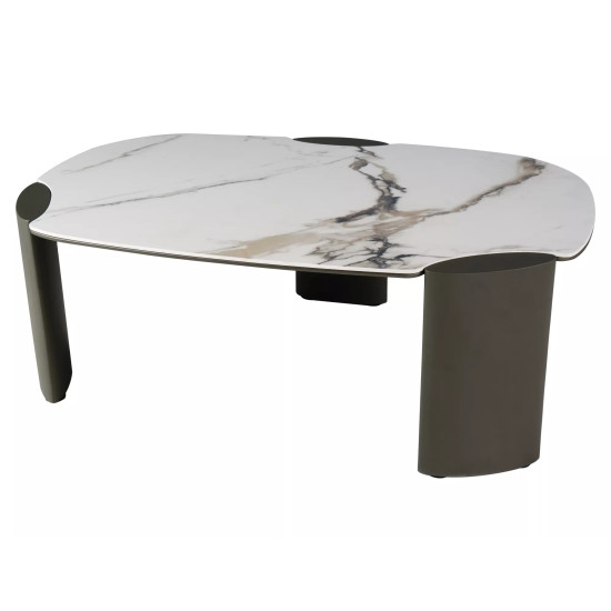 Стол журнальный кофейный Adoro B 105×65 см Белый / Медь 10