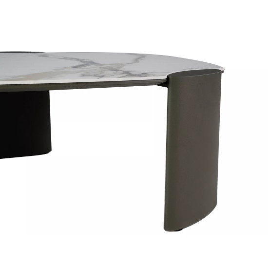 Стол журнальный кофейный Adoro B 105×65 см Белый / Медь 9