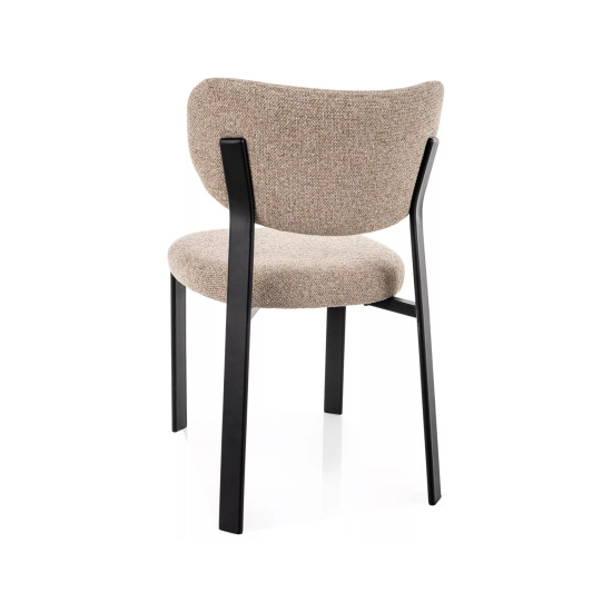 Стул кухонный обеденный мягкий Rin Бежевая ткань / Черный каркас 3