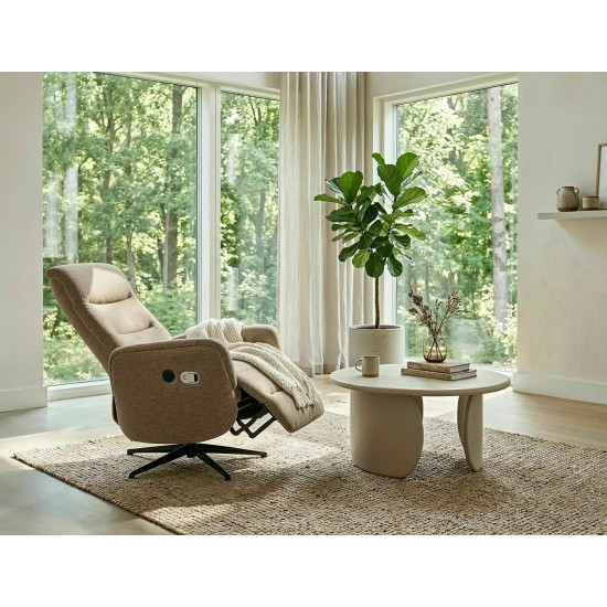 Кресло реклайнер электрическое Nestor Raven Капучино ткань / Черный каркас 11