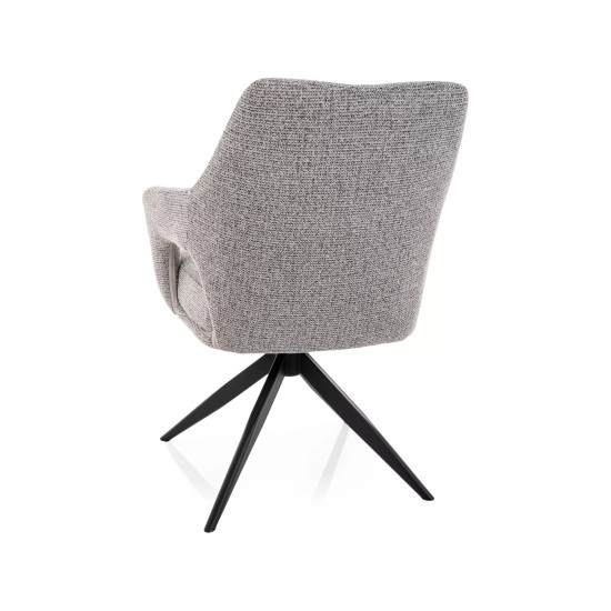 Стул кухонный обеденный мягкий Olsen Noelle Серая ткань / Черный каркас 3