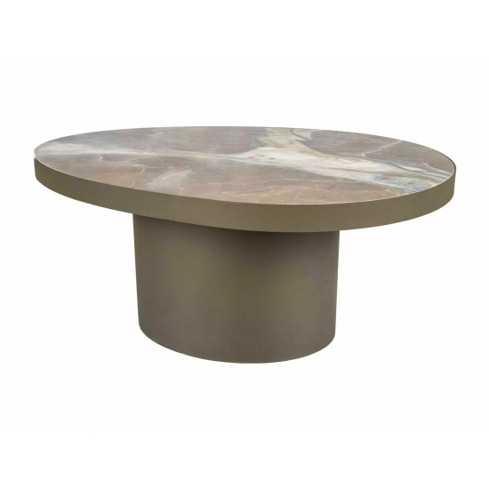 Стол журнальный кофейный Gusto B 98×73 см Коричневый / Медь 2