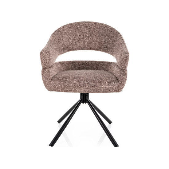 Стул кухонный обеденный мягкий Borgo Leo Темно-бежевая ткань / Черный каркас 2