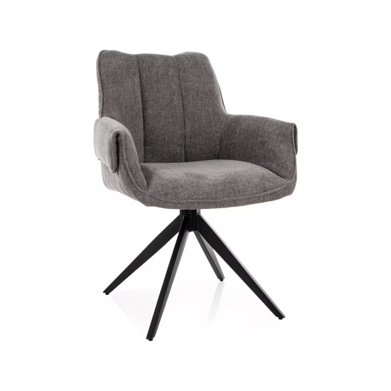 Стул кухонный обеденный мягкий Gio Серая ткань / Черный каркас 5