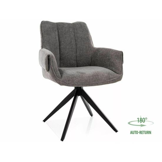 Стул кухонный обеденный мягкий Gio Серая ткань / Черный каркас 6