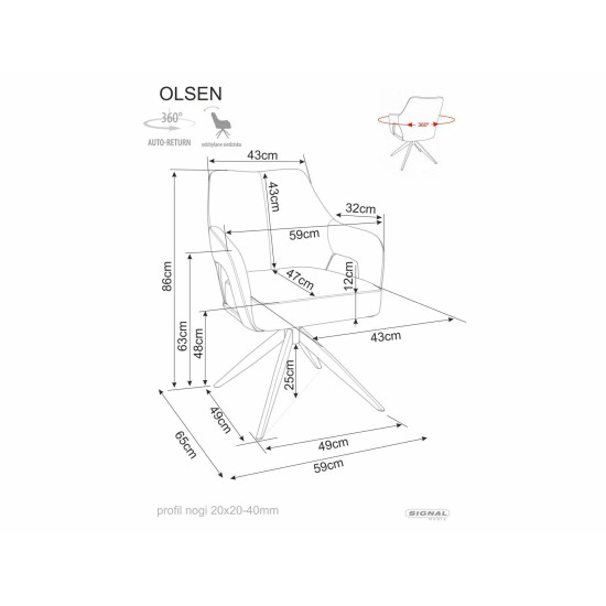 Стул кухонный обеденный мягкий Olsen Noelle Серая ткань / Черный каркас 4