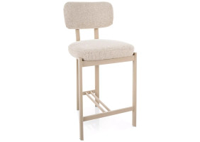 Полубарный кухонный стул Misaki H-2 Светло-бежевая ткань / Кашемир каркас