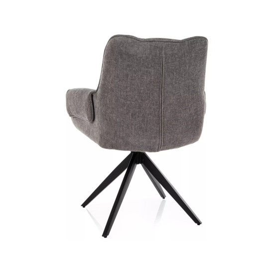 Стул кухонный обеденный мягкий Gio Серая ткань / Черный каркас 3