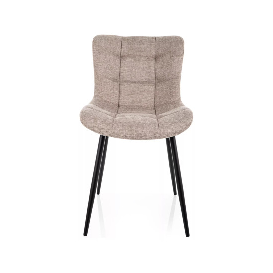 Стул кухонный обеденный мягкий Julia Brego Светло-бежевая ткань / Черный каркас 2
