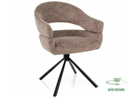 Стул кухонный обеденный мягкий Borgo Leo Темно-бежевая ткань / Черный каркас