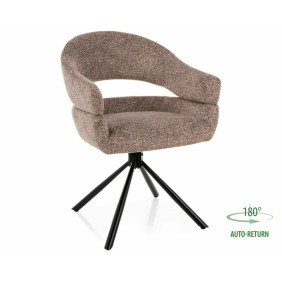 Стул кухонный обеденный мягкий Borgo Leo Темно-бежевая ткань / Черный каркас