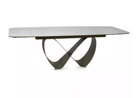 Стол обеденный кухонный раскладной Infinity Ceramic (160–240)×95 см Керамика Беж / Медный каркас