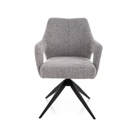 Стул кухонный обеденный мягкий Olsen Noelle Серая ткань / Черный каркас 2