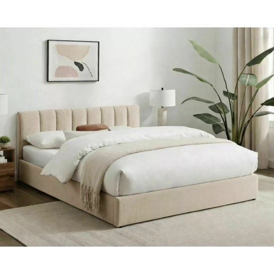 Кровать двухспальная мягкая Montreal Raven 140×200 Бежевая ткань 1