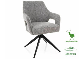 Стул кухонный обеденный мягкий Olsen Noelle Серая ткань / Черный каркас