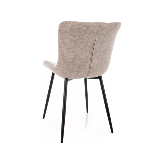 Стул кухонный обеденный мягкий Julia Brego Светло-бежевая ткань / Черный каркас 3