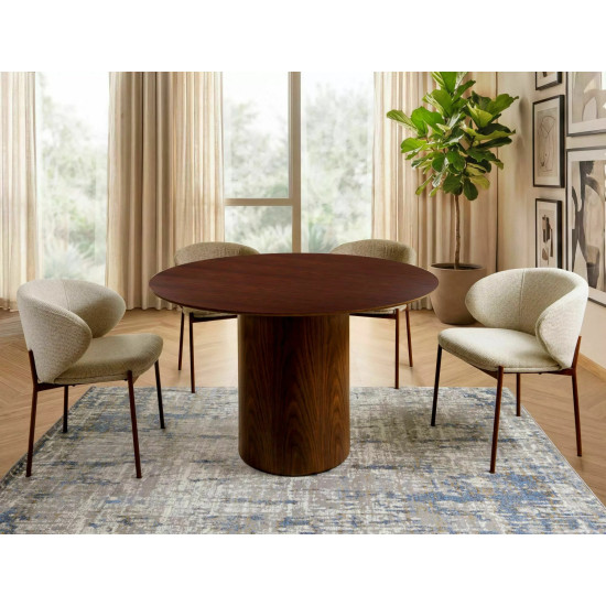 Стол обеденный кухонный Rondo ø120 см МДФ + шпон Орех / Орех каркас 3