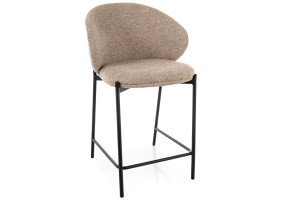 Полубарный кухонный стул Kioto H-2 Бежевая ткань / Черный каркас