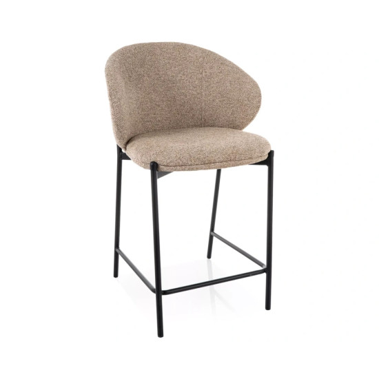Полубарный кухонный стул Kioto H-2 Бежевая ткань / Черный каркас 1