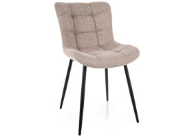 Стул кухонный обеденный мягкий Julia Brego Светло-бежевая ткань / Черный каркас