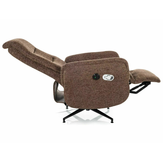 Кресло реклайнер электрическое Nestor Raven Капучино ткань / Черный каркас 8