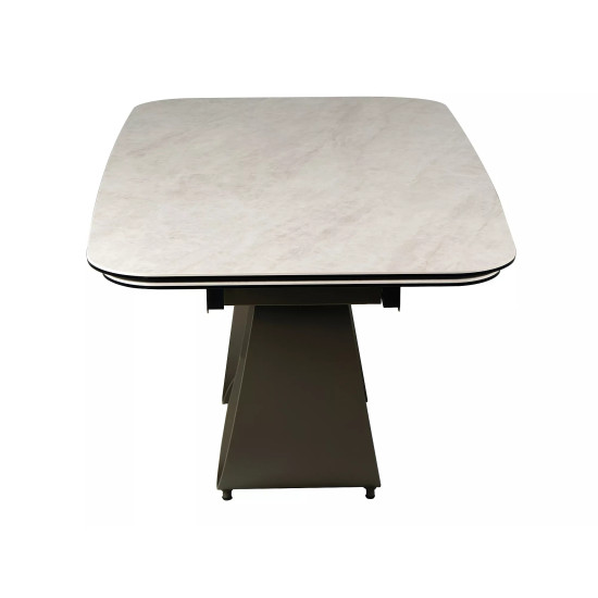 Стол обеденный кухонный раскладной Infinity Ceramic (160–240)×95 см Керамика Беж / Медный каркас 9