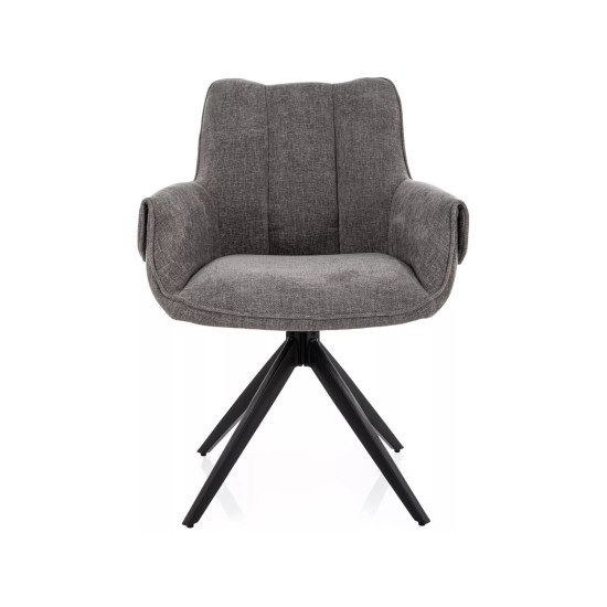 Стул кухонный обеденный мягкий Gio Серая ткань / Черный каркас 2