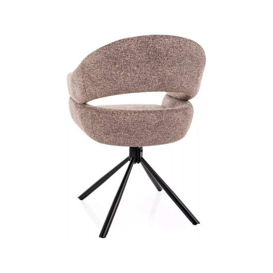 Стул кухонный обеденный мягкий Borgo Leo Темно-бежевая ткань / Черный каркас 3