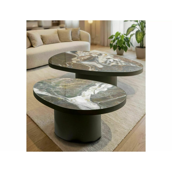 Стол журнальный кофейный Gusto B 98×73 см Коричневый / Медь 3