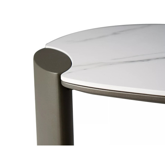 Стол журнальный кофейный Adoro B 105×65 см Белый / Медь 8