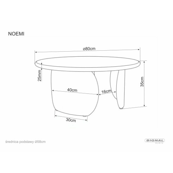 Стол журнальный кофейный Noemi ø80 см Темный беж 5