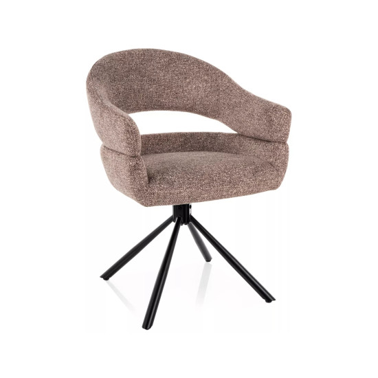 Стул кухонный обеденный мягкий Borgo Leo Темно-бежевая ткань / Черный каркас 6