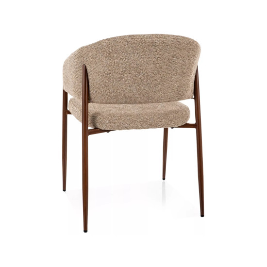Стул кухонный обеденный мягкий Akita D Бежевая ткань / Орех каркас 3