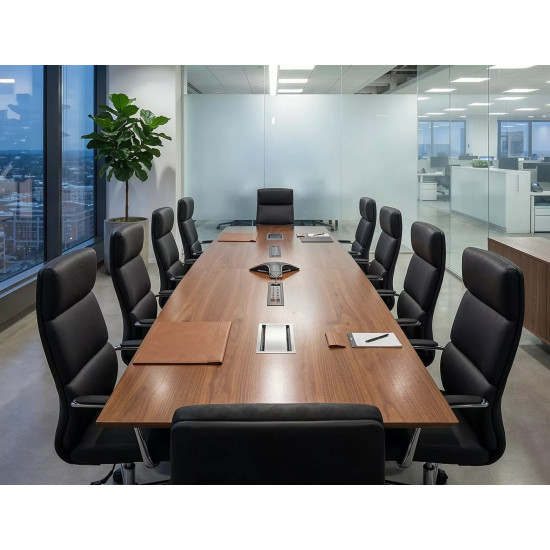 Кресло офисное компьютерное поворотное Q-03 Черная экокожа / Хром каркас 6