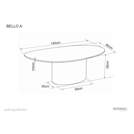 Стол журнальный кофейный Bello A 120×80 см Черный 5