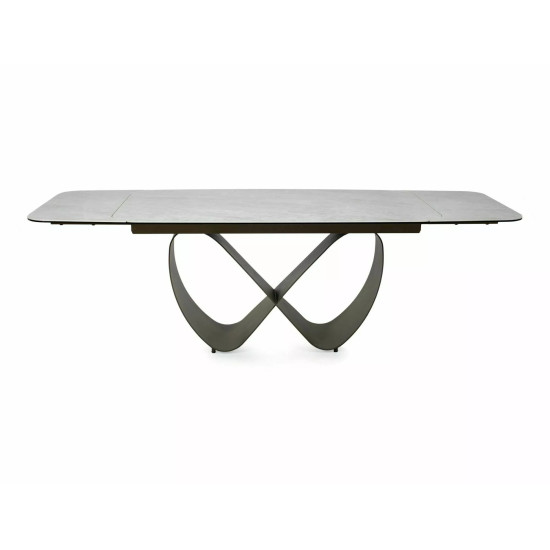 Стол обеденный кухонный раскладной Infinity Ceramic (160–240)×95 см Керамика Беж / Медный каркас 4