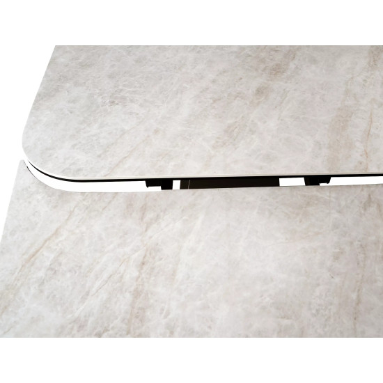 Стол обеденный кухонный раскладной Infinity Ceramic (160–240)×95 см Керамика Беж / Медный каркас 10