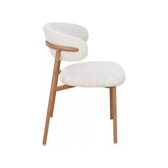 Стул кухонный обеденный мягкий Elton II Светло-бежевая ткань / Дуб каркас 3