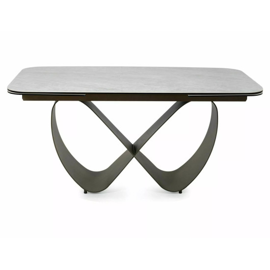 Стол обеденный кухонный раскладной Infinity Ceramic (160–240)×95 см Керамика Беж / Медный каркас 2