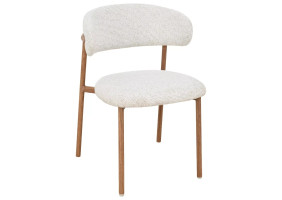 Стул кухонный обеденный мягкий Elton II Светло-бежевая ткань / Дуб каркас