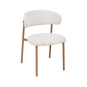 Стул кухонный обеденный мягкий Elton II Светло-бежевая ткань / Дуб каркас