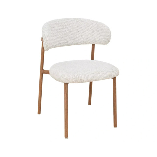 Стул кухонный обеденный мягкий Elton II Светло-бежевая ткань / Дуб каркас 1