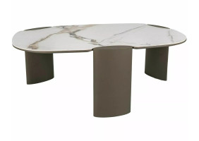 Стол журнальный кофейный Adoro B 105×65 см Белый / Медь