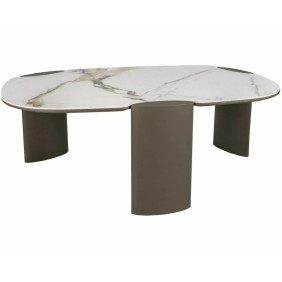 Стол журнальный кофейный Adoro B 105×65 см Белый / Медь