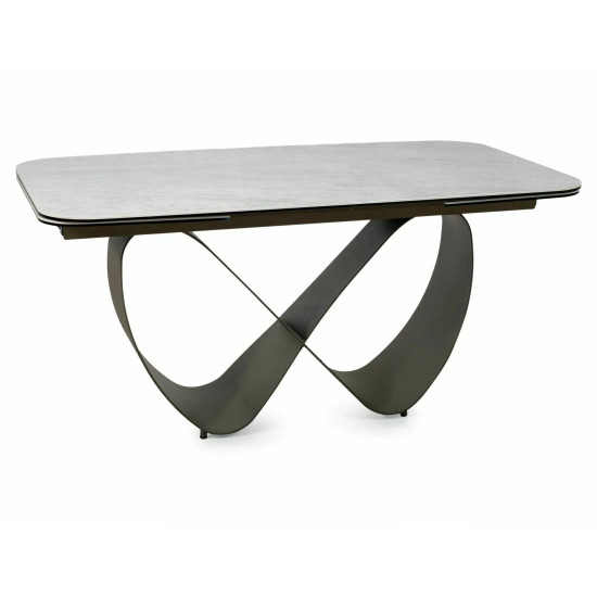 Стол обеденный кухонный раскладной Infinity Ceramic (160–240)×95 см Керамика Беж / Медный каркас 3